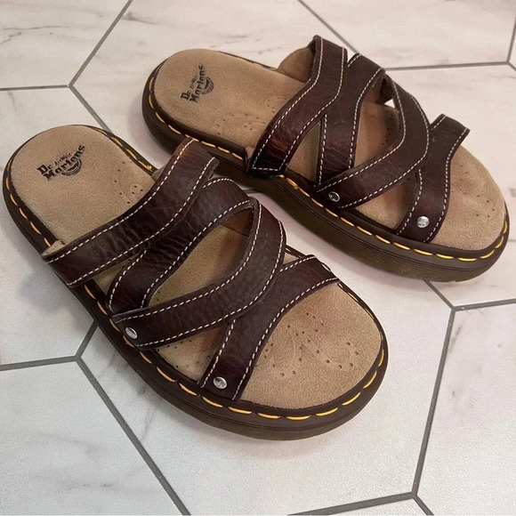 Dr. Martens Shoes - Dr. Martens Vintage Tan Leather Chunky Sandals Size 6 Womens